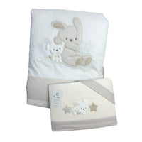 Completo trapunta lettino con lenzuola Pastello