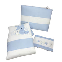 Completo trapunta lettino con lenzuola e paracolpi Pastello