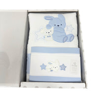 Completo trapunta lettino con lenzuola e paracolpi Pastello