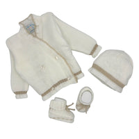 Golfino+Scarpette+Cappello in Misto Lana 0/6 Mesi