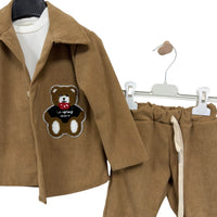 Completo neonato velluto 3 pezzi