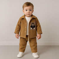 Completo neonato velluto 3 pezzi