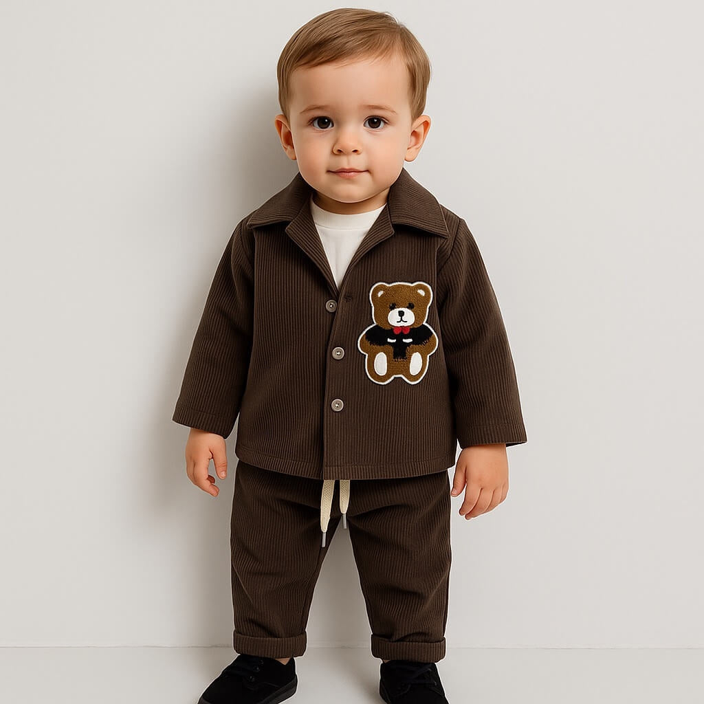 Completo neonato velluto 3 pezzi