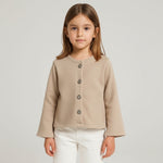 Cardigan da bimba con bottoni gioiello