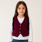 Maglia in cotone e gilet con frange