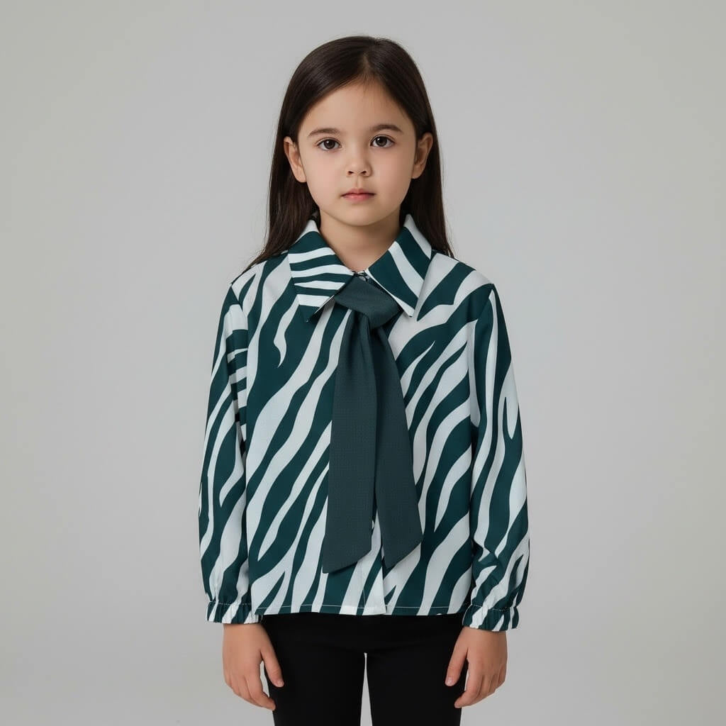 Camicia Zebra da bimba con cravatta