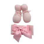 Set Scarpine + Fascia Neonata in Cotone/Filo