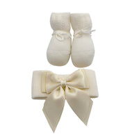 Set Scarpine + Fascia Neonata in Cotone/Filo