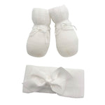 Set Scarpine + Fascia Neonata in Cotone/Filo