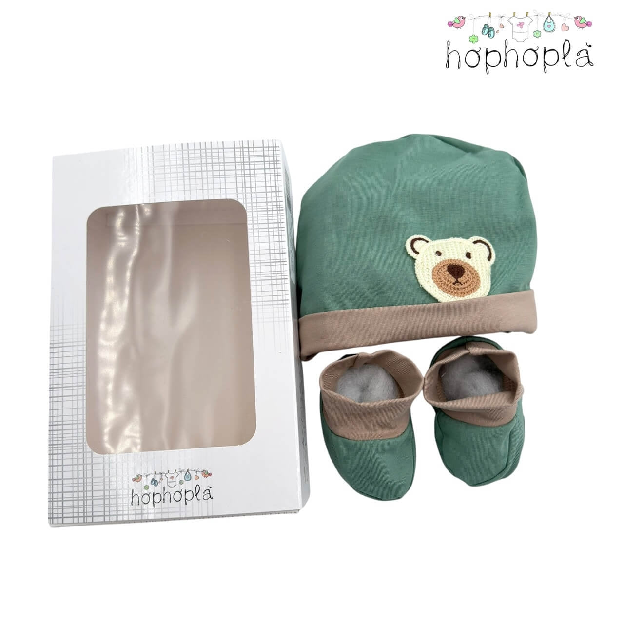 Set Cappello + Scarpe in Cotone HopHoplà Dino