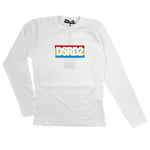T-Shirt a Manica Lunga Retro Stampato Bimbo