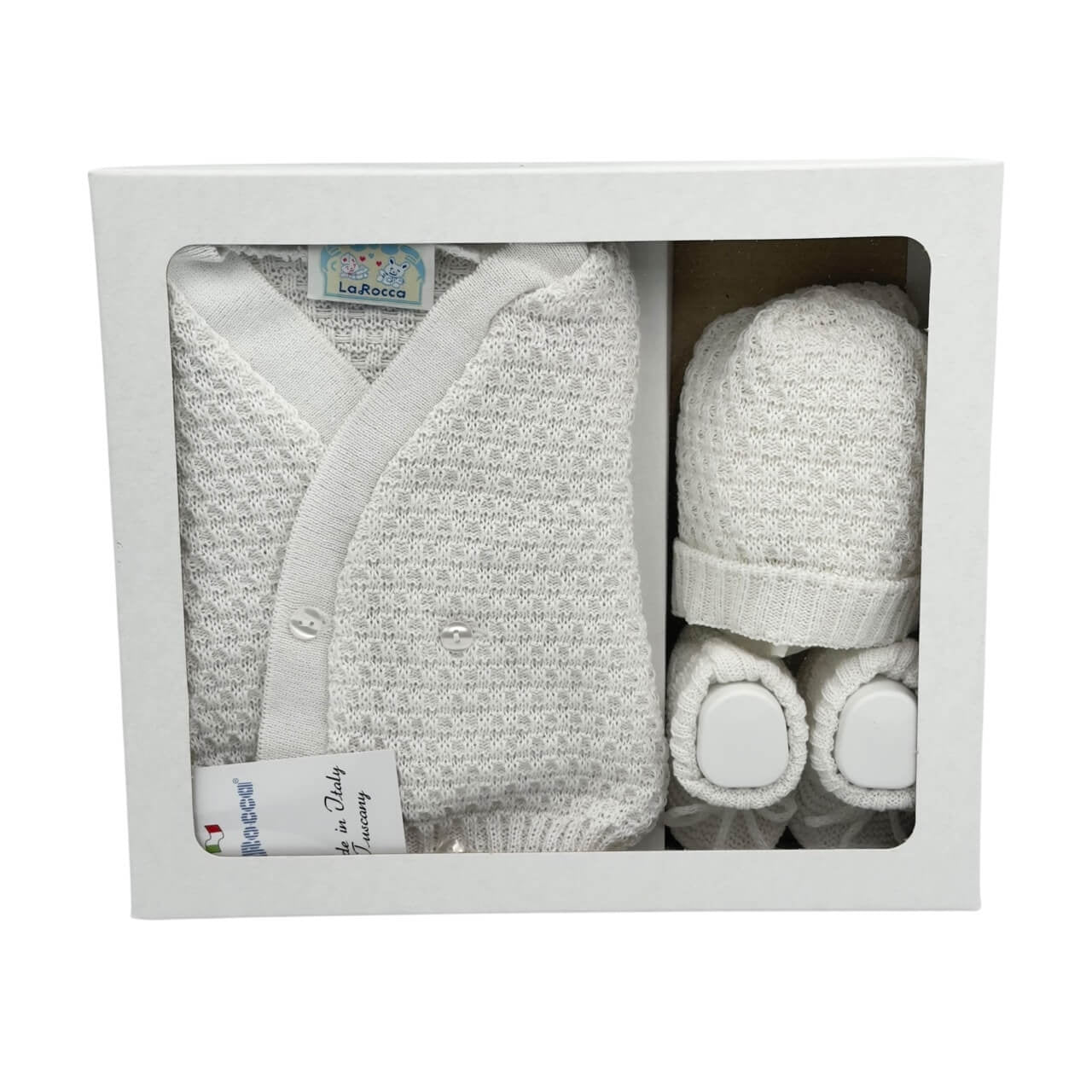 Set Golfino+Scarpette+Cappello in Cotone 0/6 Mesi