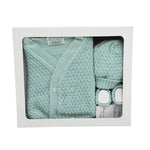 Set Golfino+Scarpette+Cappello in Cotone 0/6 Mesi