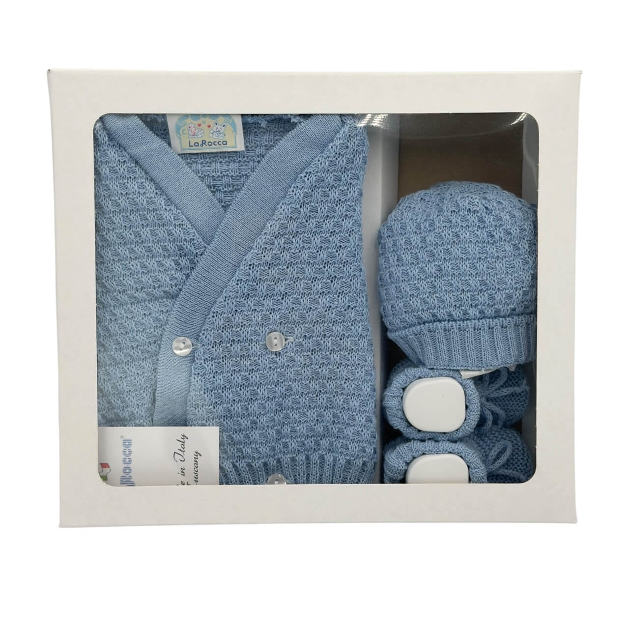 Set Golfino+Scarpette+Cappello in Cotone 0/6 Mesi