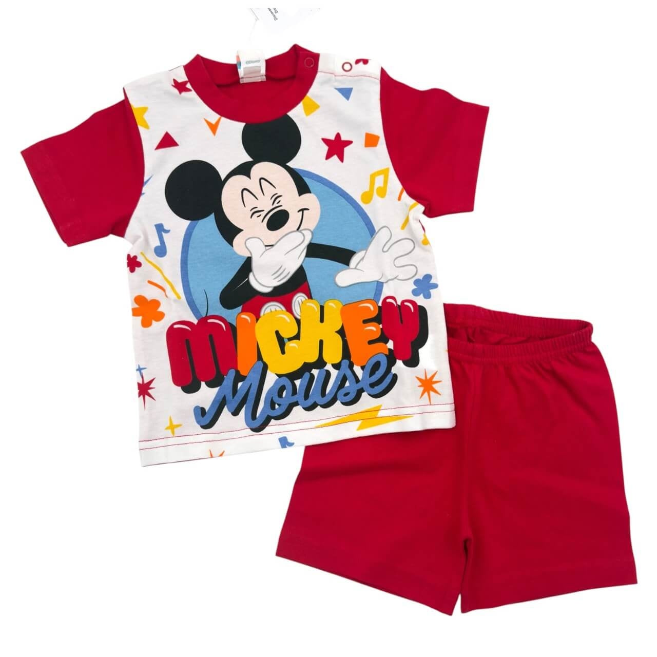 Pigiama Corto in Cotone Disney Mickey Mouse