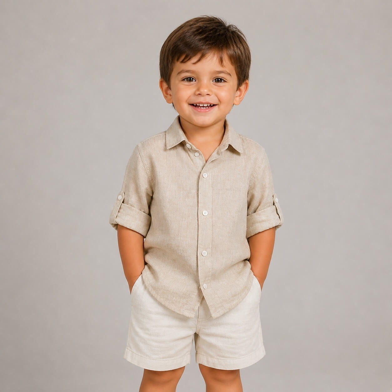 Camicia in Lino Neonato