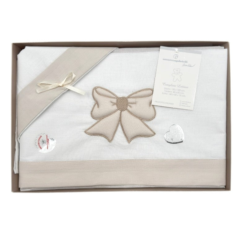 Completo Culla/Lettino Fiocco 100% Cotone