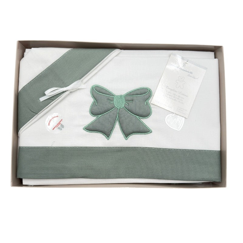 Completo Culla/Lettino Fiocco 100% Cotone