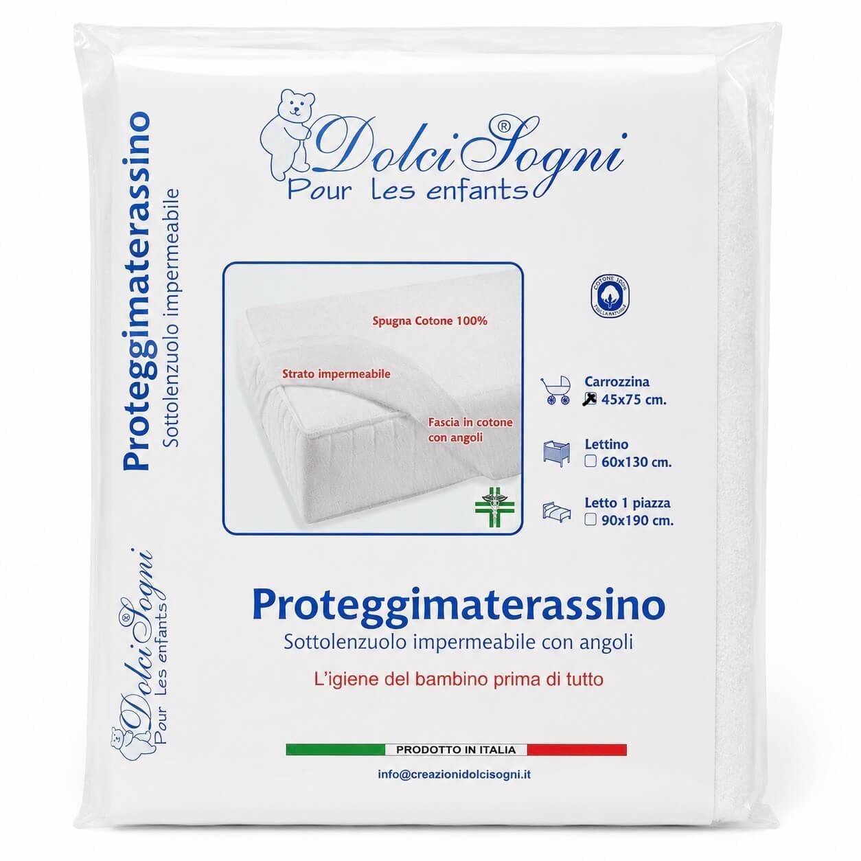 Proteggi materassino Impermeabile per Carrozzina 45x75 cm - Dolci sogni
