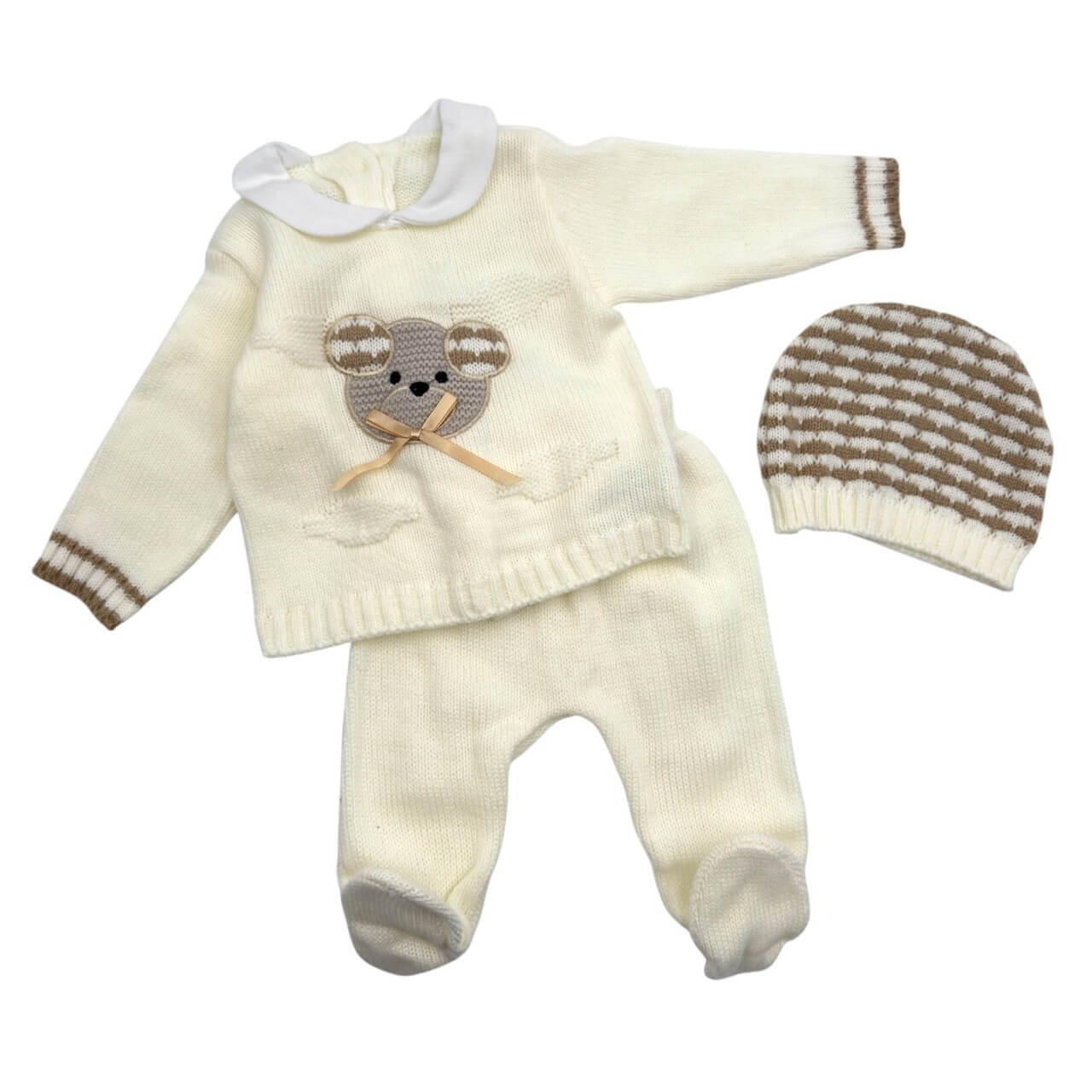 Completo Neonato 3 pezzi In Lana