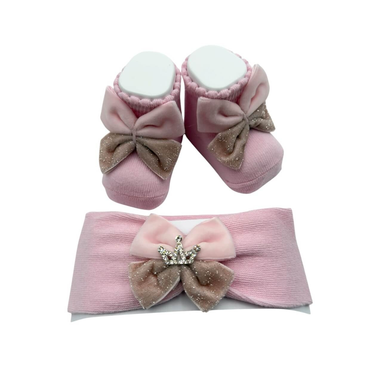 Set fascetta+scarpe in Caldo Cotone