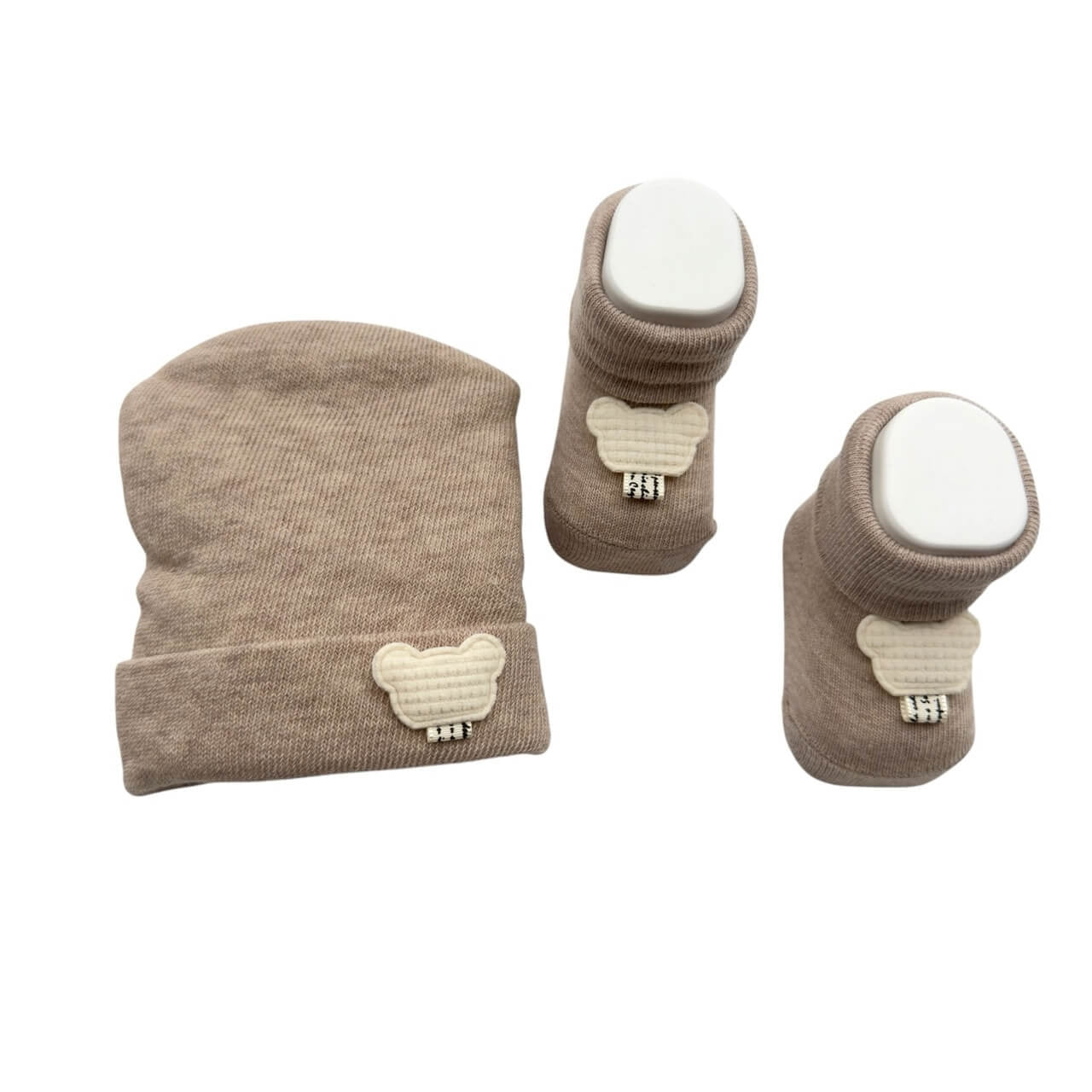 Set Cappello+scarpe in Caldo Cotone 0/6 Mesi