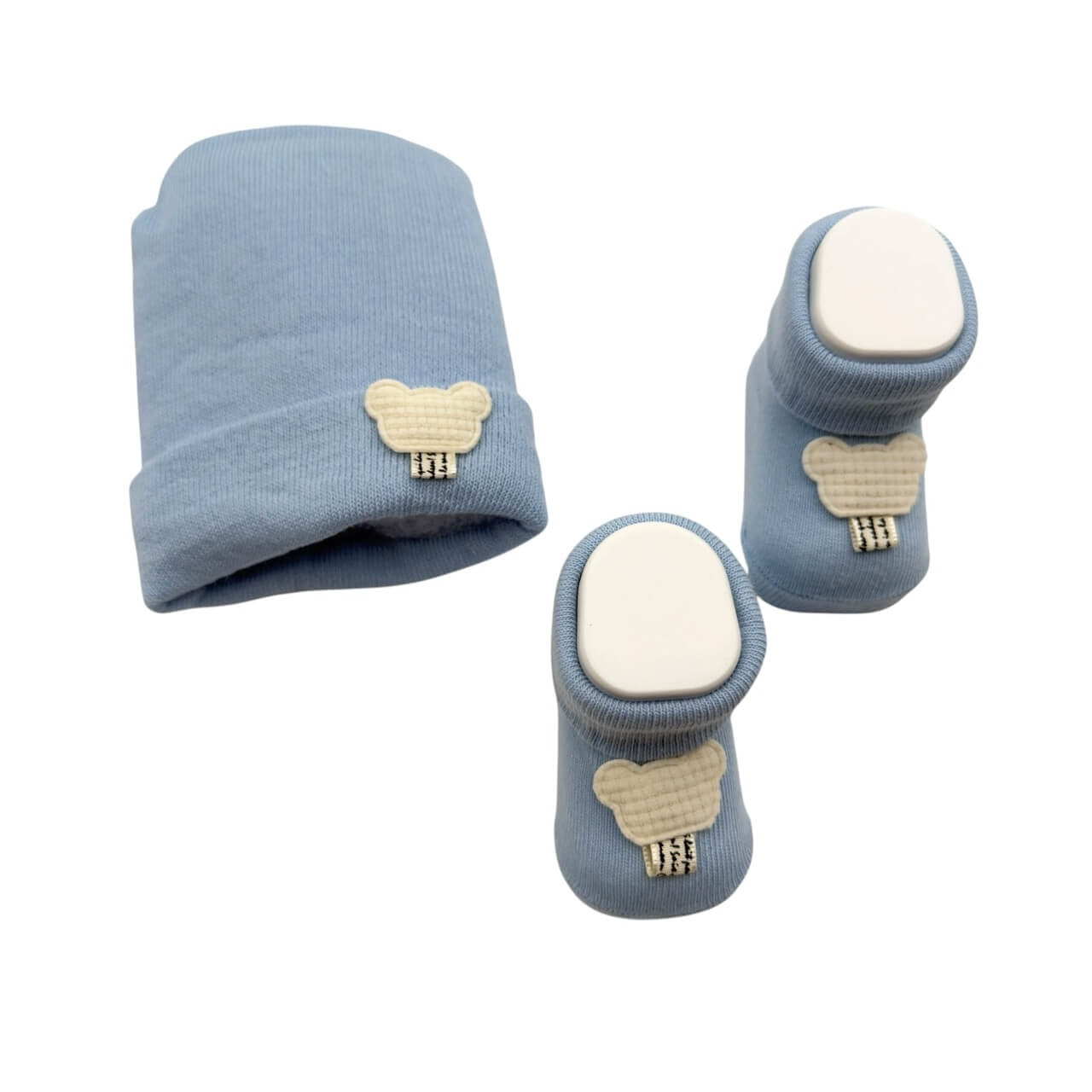 Set Cappello+scarpe in Caldo Cotone 0/6 Mesi