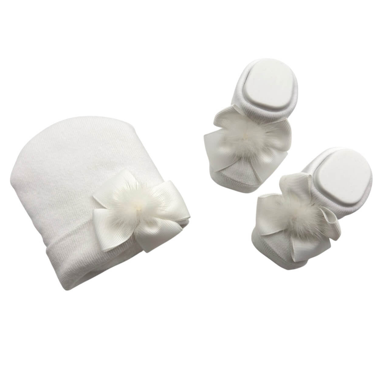 Set Cappello+scarpe in Caldo Cotone 0/6 Mesi