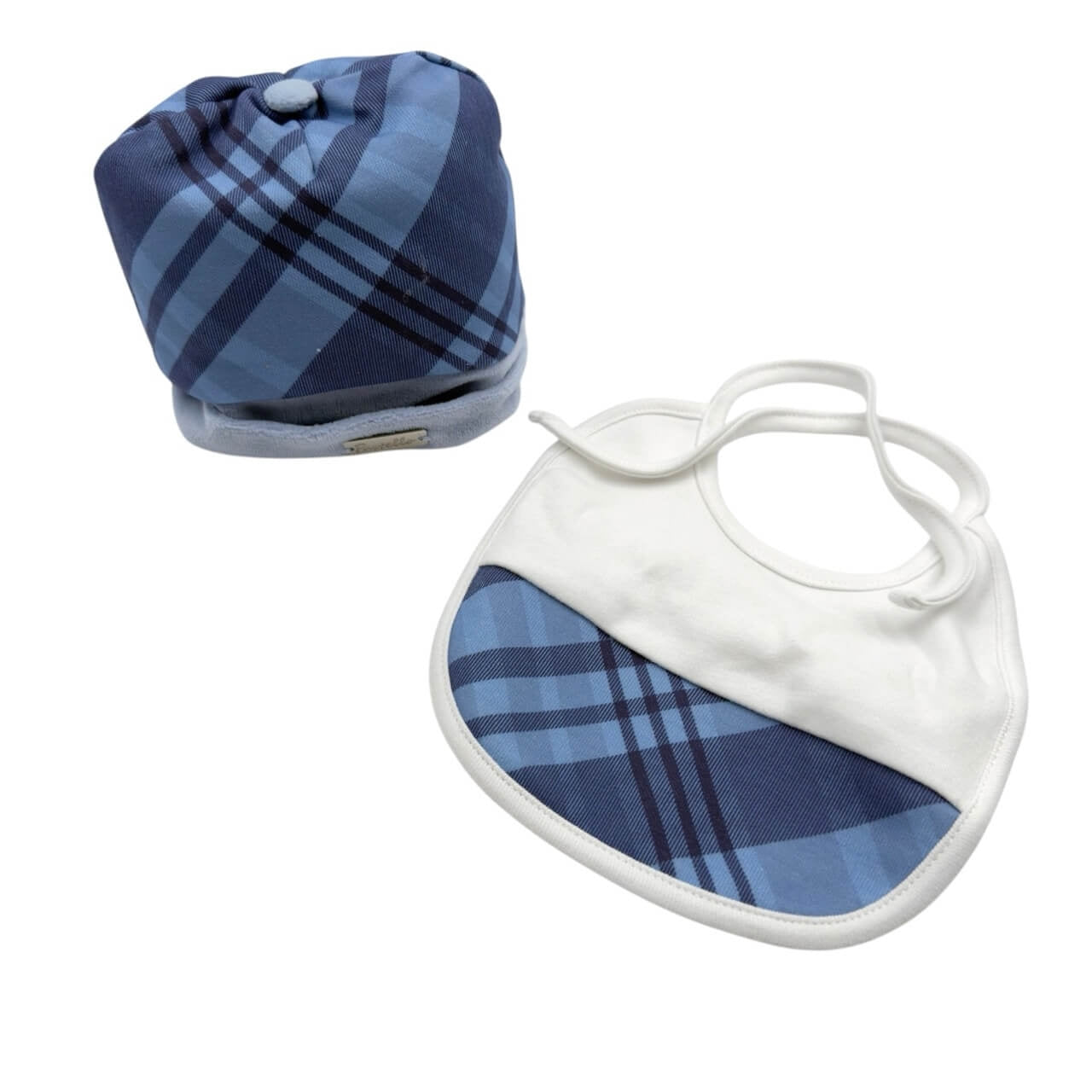 Set Cappello in ciniglia + Bavetta caldo cotone Pastello 0/3 Mesi