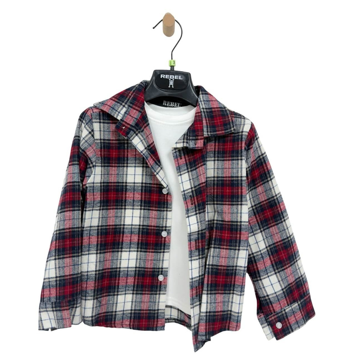 Camicia Flanella Bimbo + T-shirt Bianca - Rebel