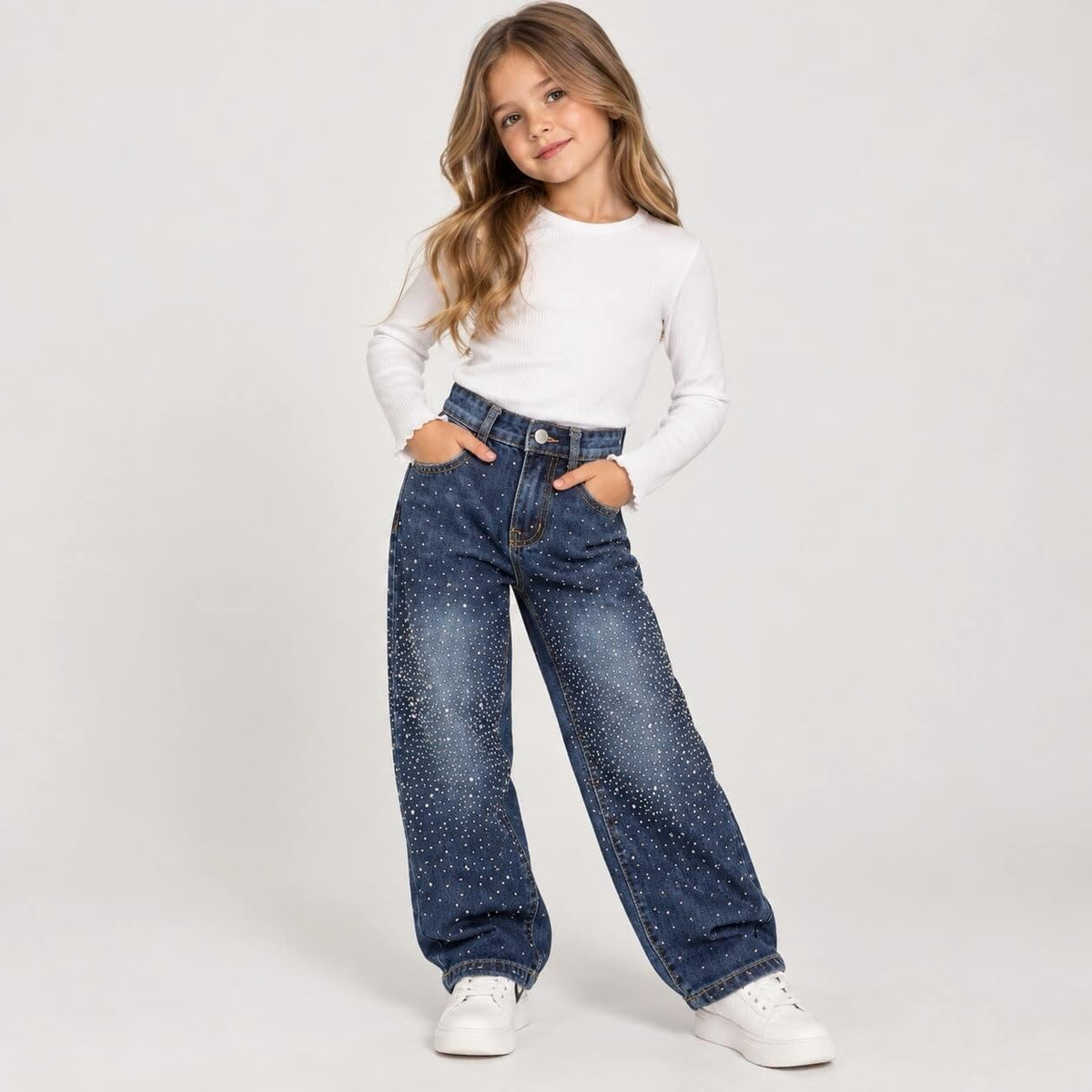Jeans balloon Diamonds Avanti e Indietro bambina