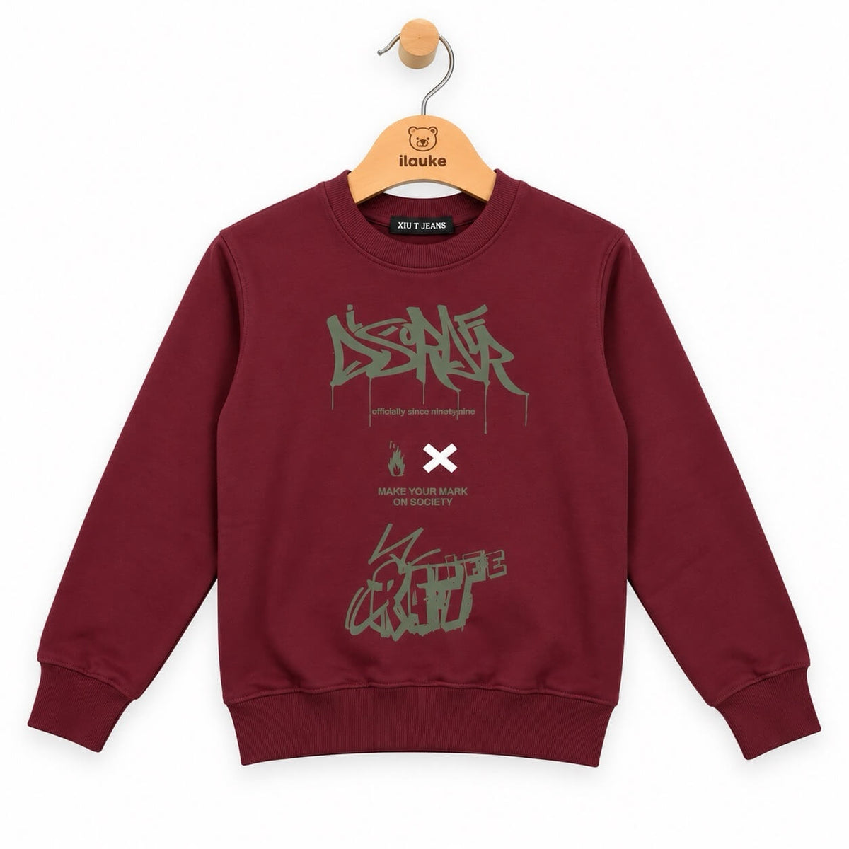 Felpa invernale Felpata Retro stampato - XOUT JEANS