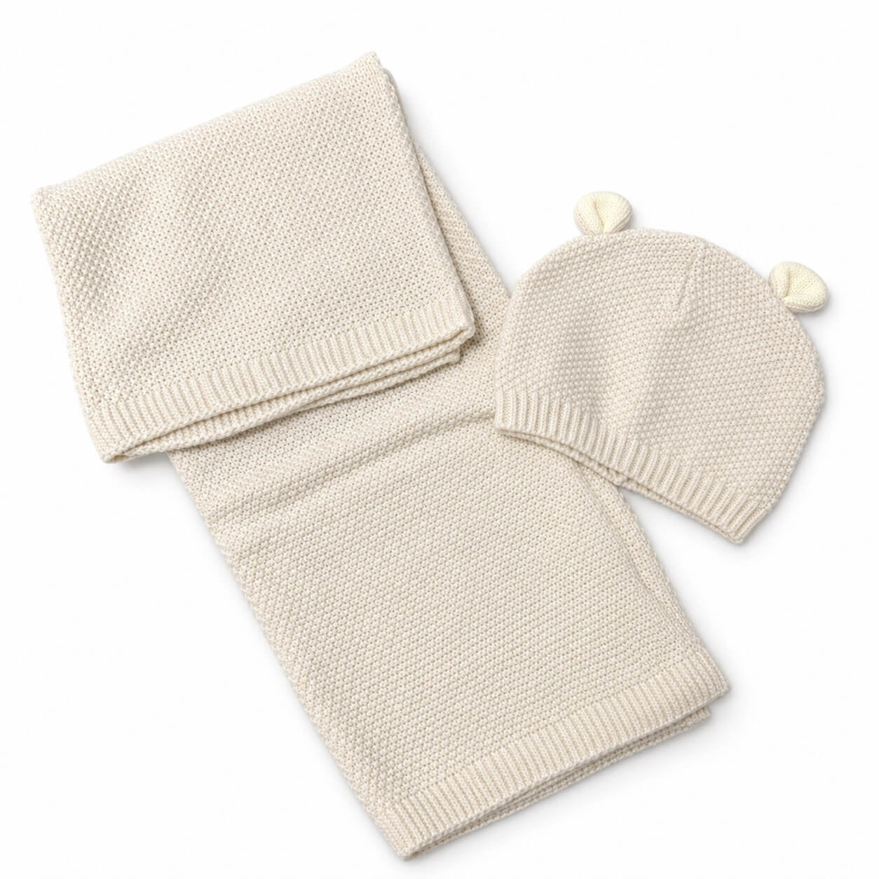 Completo Cappello + Scialle in Misto Lana
