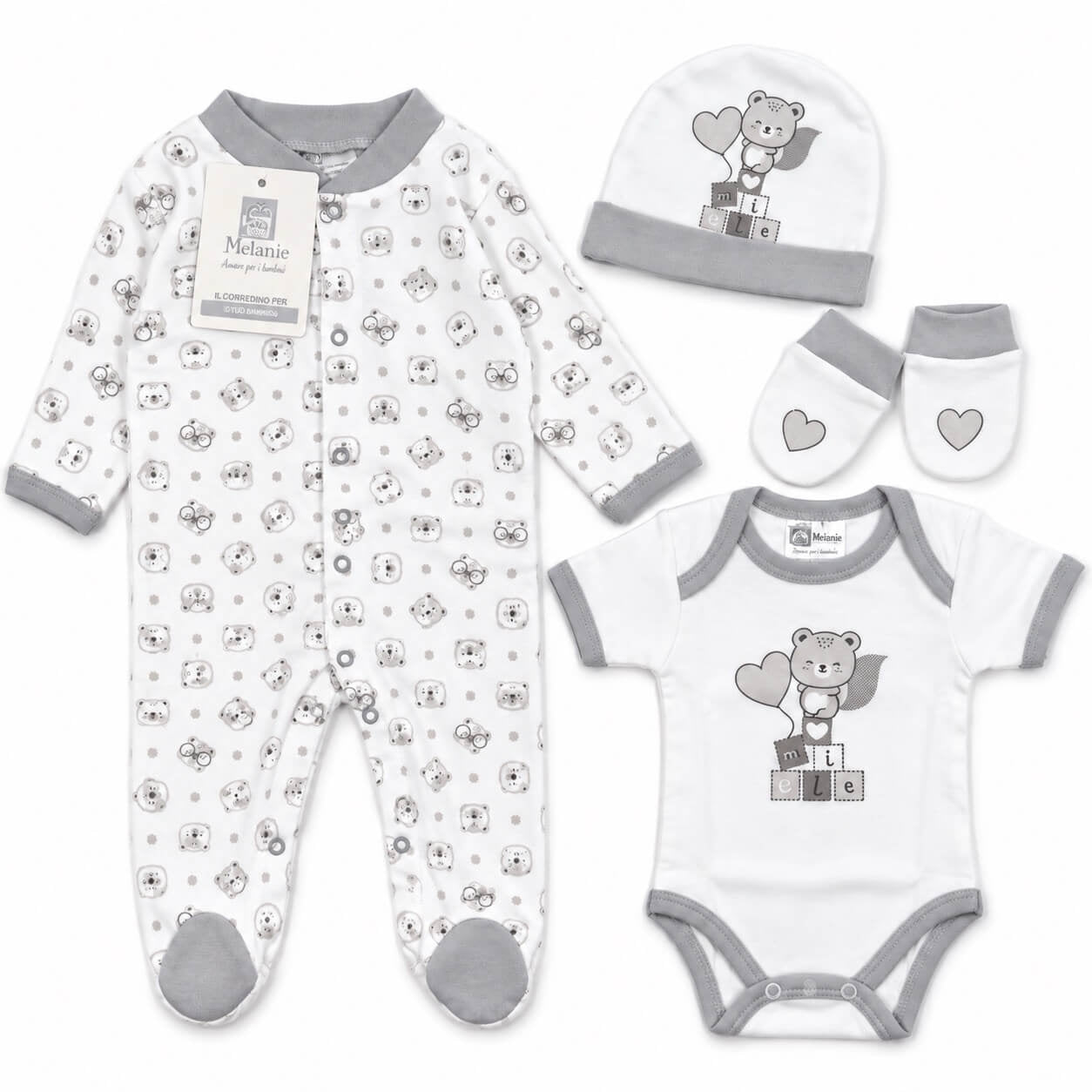 Set 4 pezzi in Caldo Cotone - Melanie