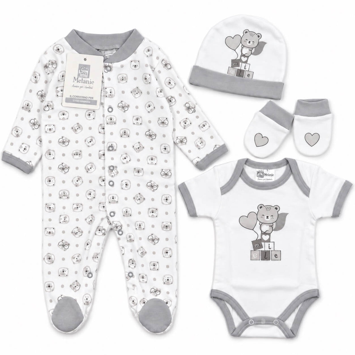 Set 4 pezzi in Caldo Cotone - Melanie