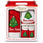 Set Neonato Primo Natale con Cappellino, Bavetta e Scarpine – Nancy Baby