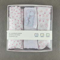 3 Pannetti Mussole rosa Orsetto - Mstore016