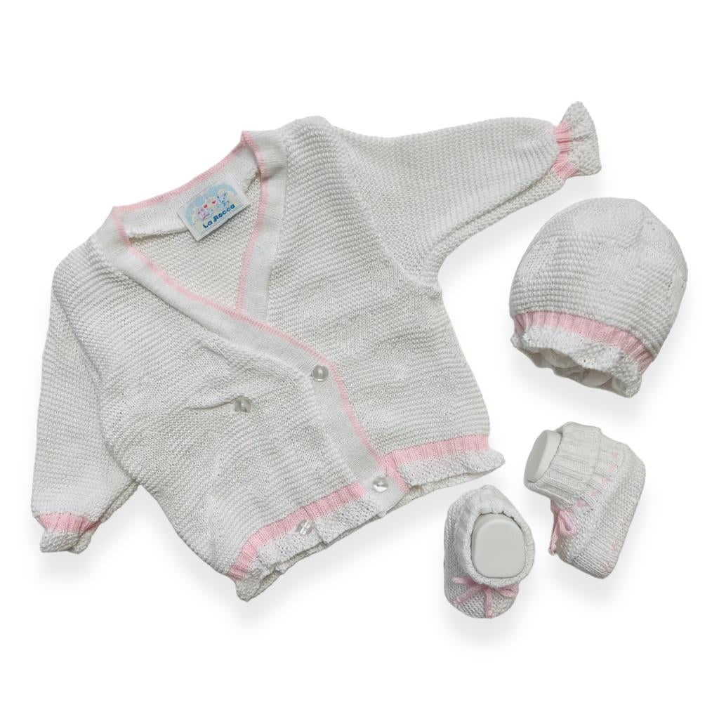 Set Golfino+Scarpette+Cappello in Cotone 0/6 Mesi - Mstore016