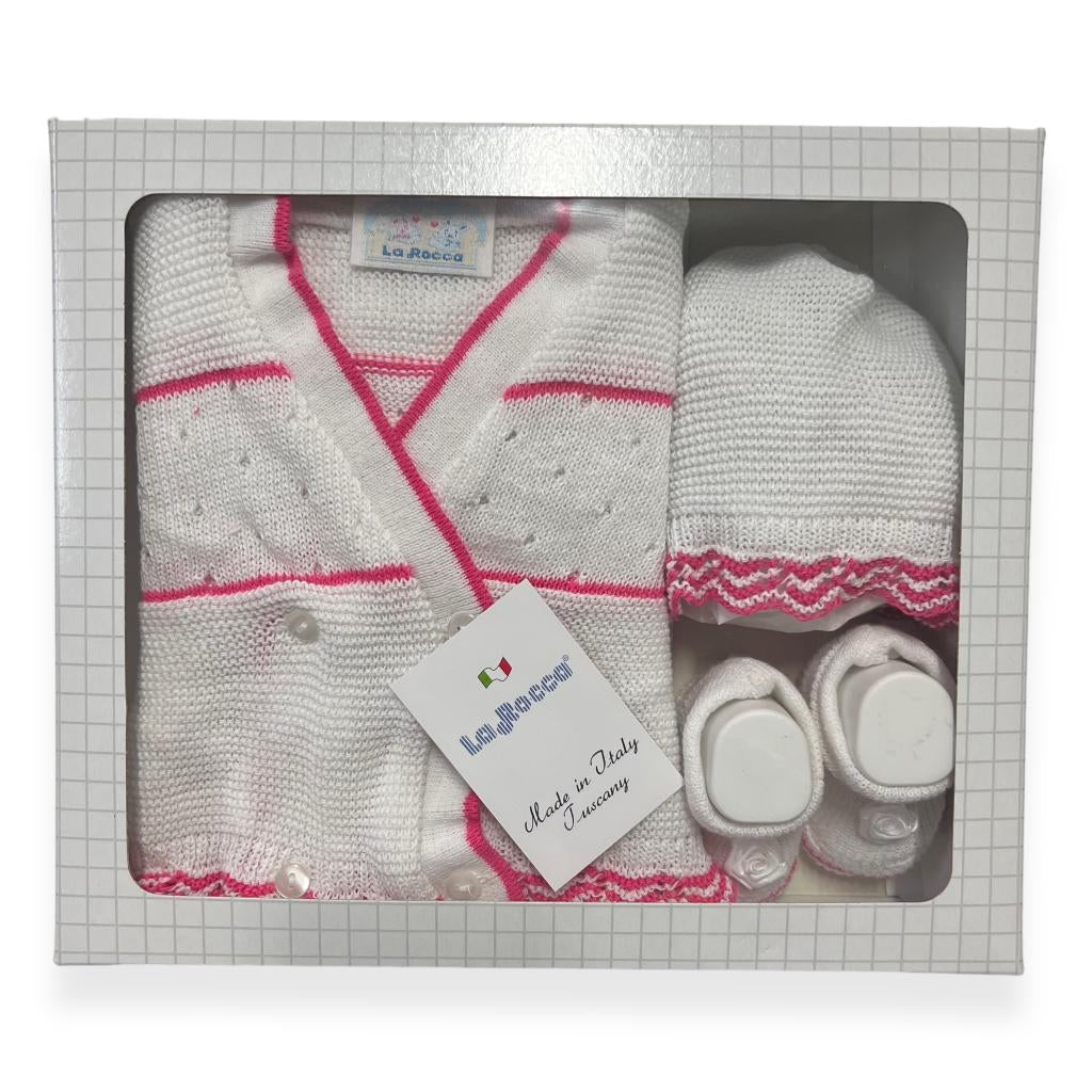 Set Golfino+Scarpette+Cappello in Cotone 0/6 Mesi - Mstore016