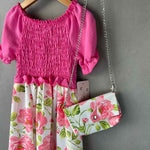Abito Floreale Bimba Con Borsetta - Mstore016