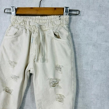 Pantalone In Cotone Con Strappi