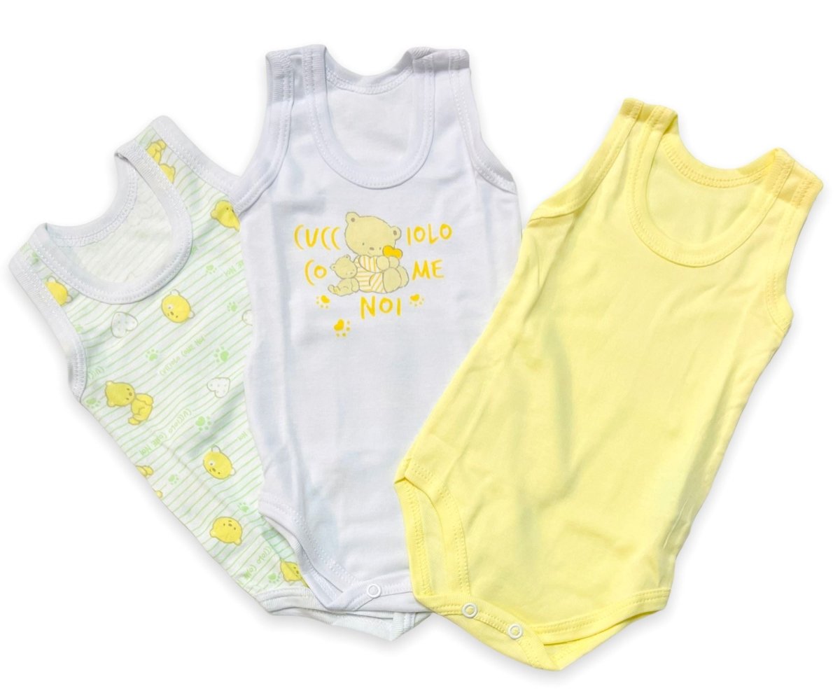 3 Body Canotta 100% Cotone Pastello - Mstore016 - Body Intimi - Pastello