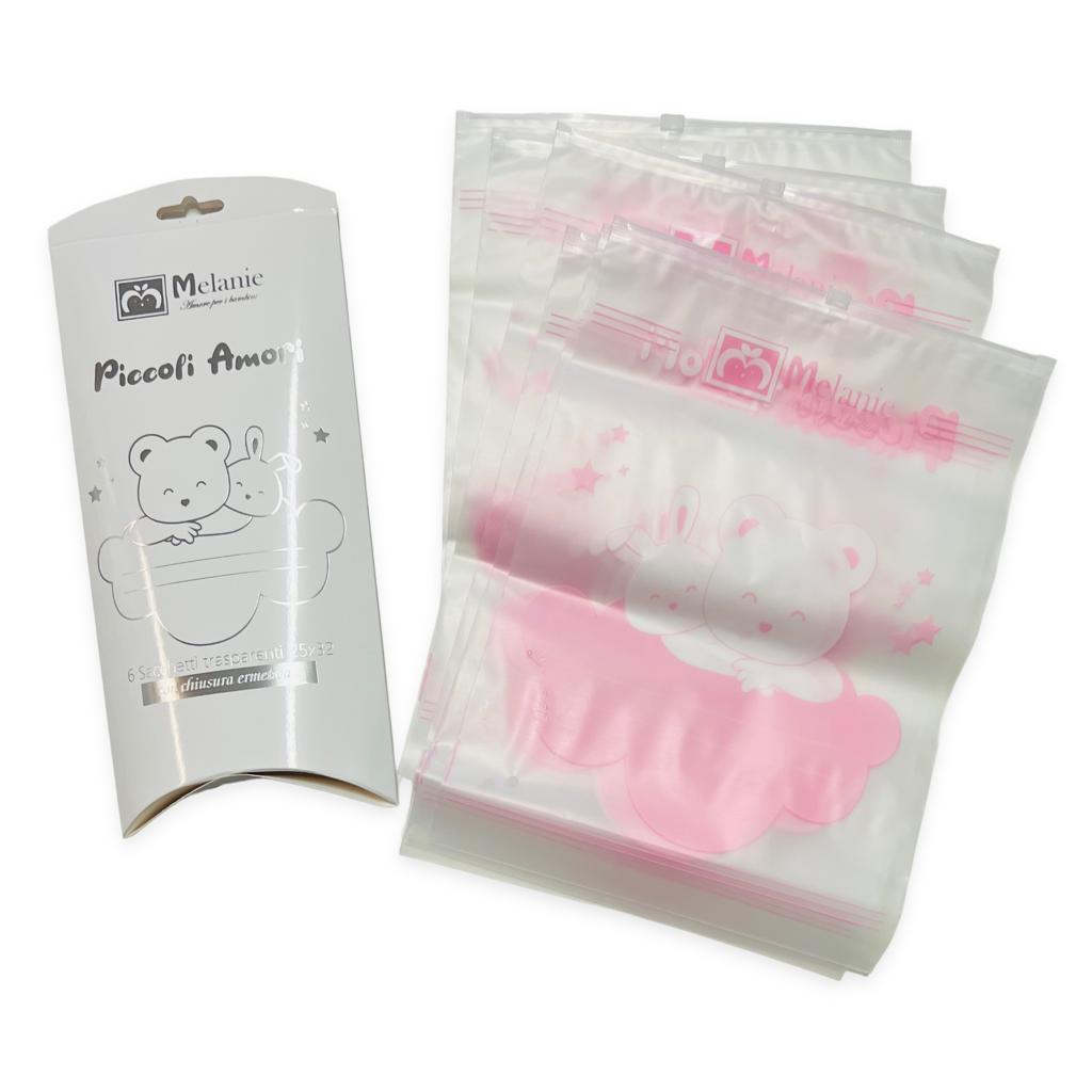 6 Sacchetti Trasparenti per corredino - Mstore016 - Sacchetti corredino - Melanie