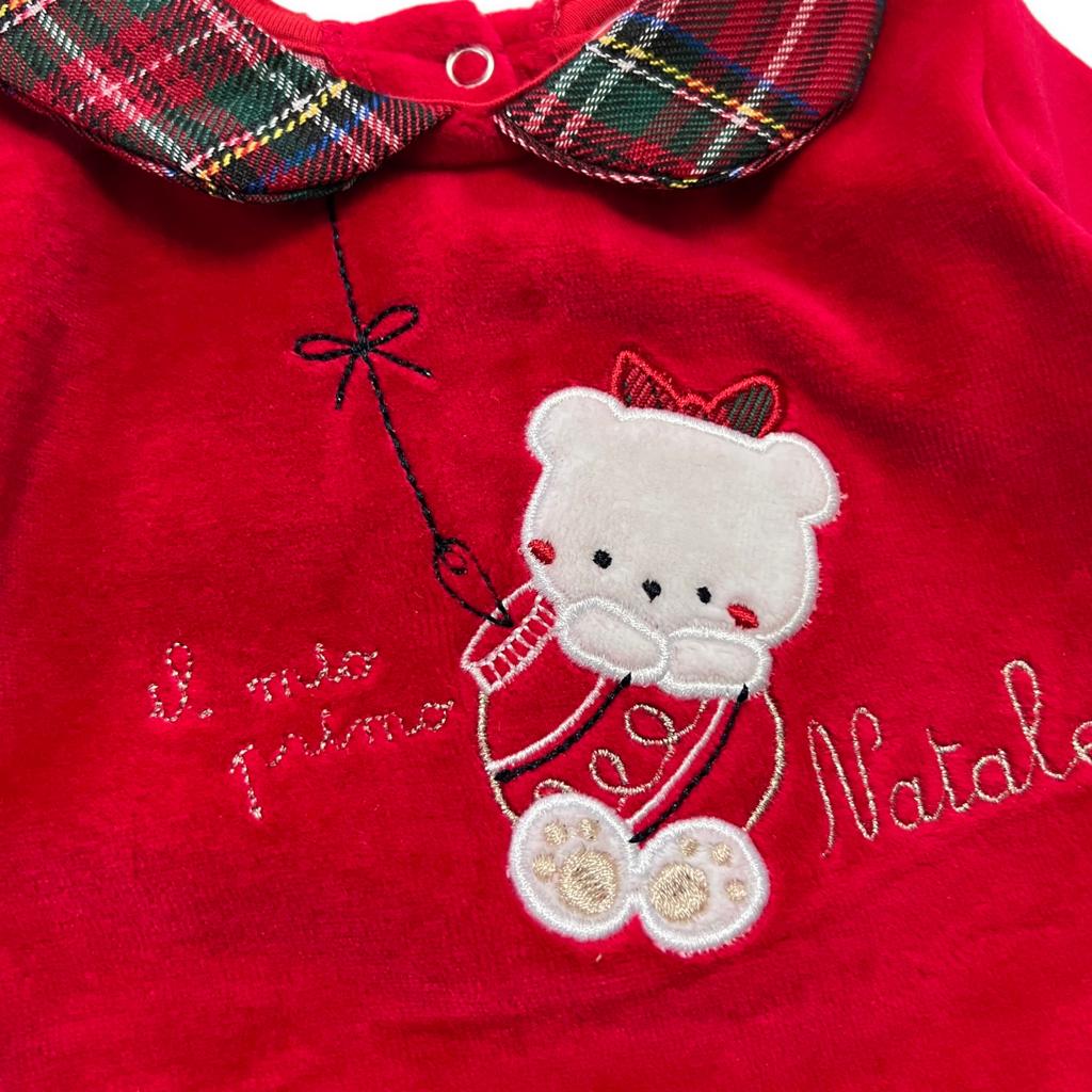 Abitino ciniglia Natalizio - Mstore016 - Tutina ciniglia - Pastello