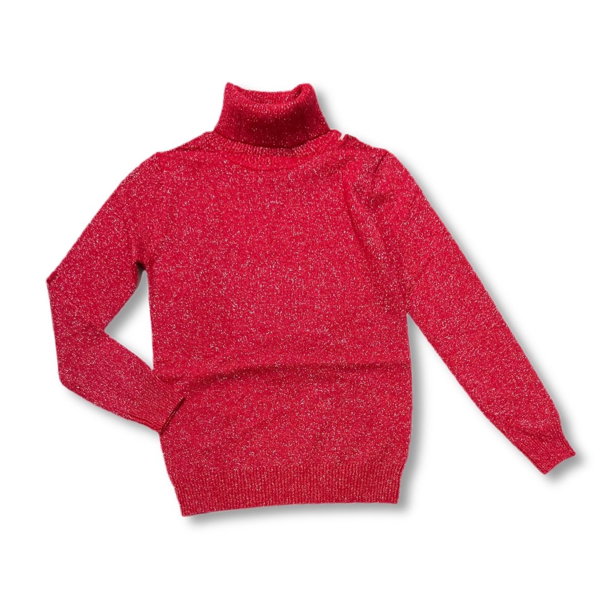 Maglione Glitter collo alto - Mstore016 - maglione bimba - Pink Baby