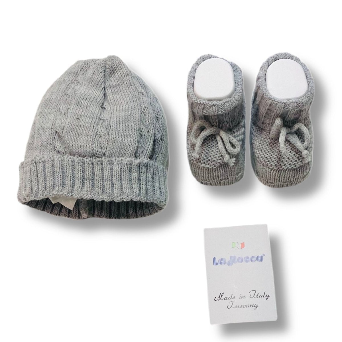 Set Cappello+Scarpe in Misto Lana 0/3 Mesi - Mstore016