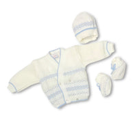 Set Golfino+Scarpette+Cappello in Misto Lana 0/6 Mesi - Mstore016 - Golfino - La Rocca